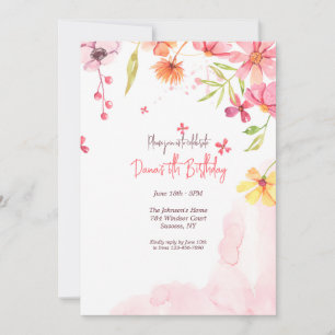 Flower Waterfall  Invitation
