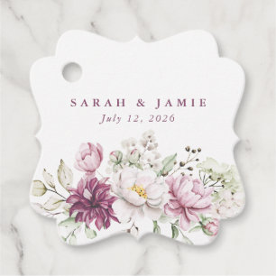 Flower Wedding Circle Gift Tags