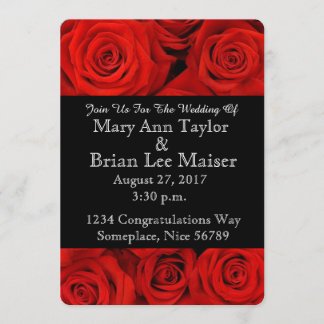 Flower Wedding Invitations Red Rose Flower Cards