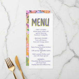 Flower Wedding Menu