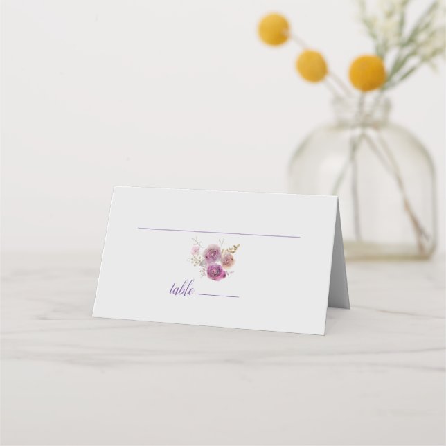 Flower Wedding Place Card (Front)