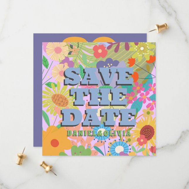 Flower Wedding Save The Date (Front/Back In Situ)