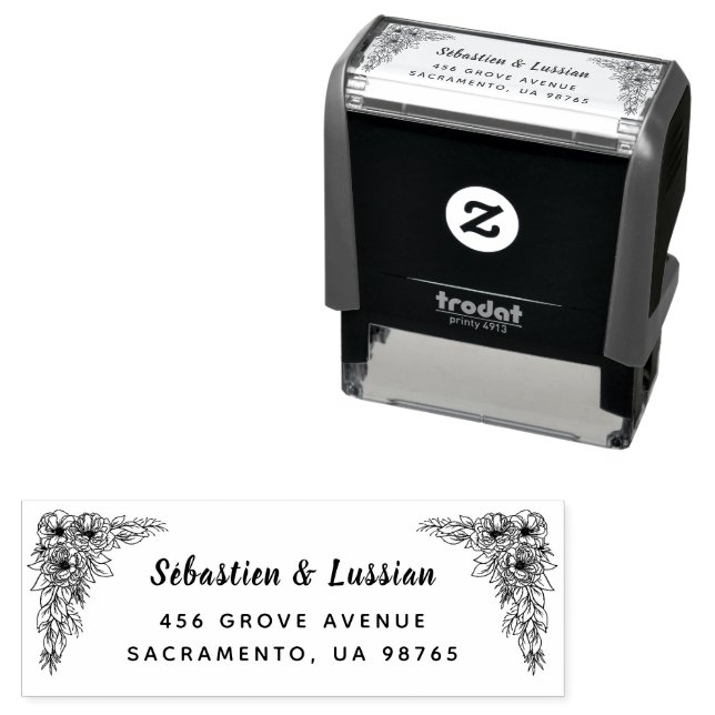 flower wedding self-inking stamp (In Situ)