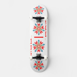 Flower weihnachtsstern red blue green skateboard