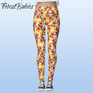 Flower 🌼 Whimsical Cute Fun Floral Design Pattern Leggings