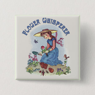 Flower Whisperer 15 Cm Square Badge