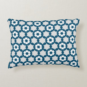 Flower white blue grey decorative cushion