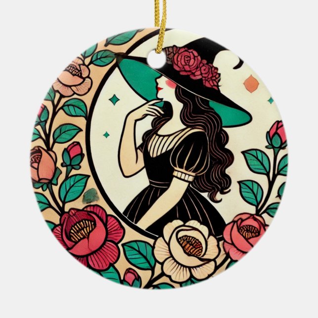 Flower Witch                                       Ceramic Ornament (Front)