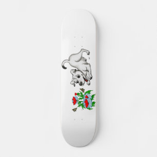 Flower with Heart, Puppy & Butterfly Skateboard