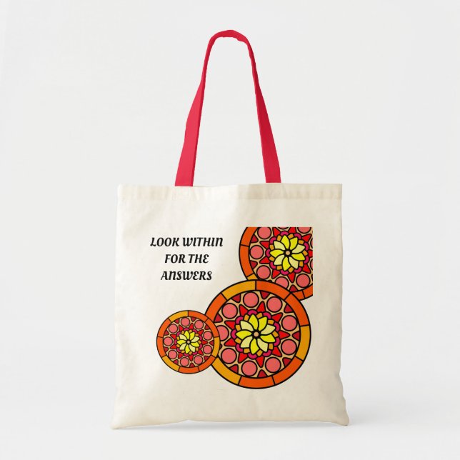 Flower Within Mandala Yoga Fitness Unique Zen Tote Bag (Front)