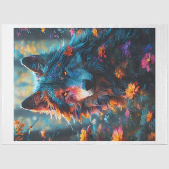 Flower Wolf Tissue Paper (Front)