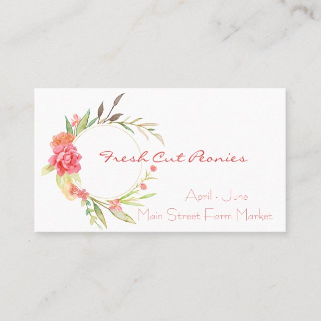 Flower Wreath Business Card (Front)