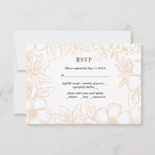  Flower wreath frame elegant wedding RSVP Card
