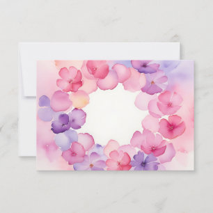 Flower Wreath Pink and Purple Floral Frame Design Invitation