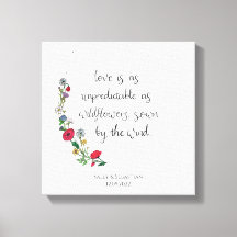 Flower Wreath Wedding Sign, Love Quote