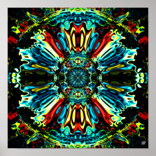 Flower X v1 - colourful patterns pareidolia Poster