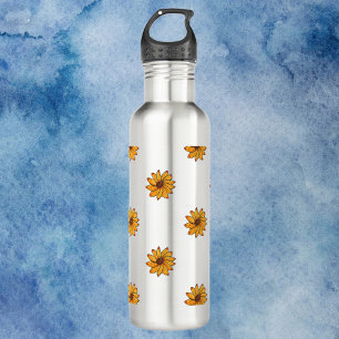 Flower Yellow Hand Drawn Pattern 710 Ml Water Bottle