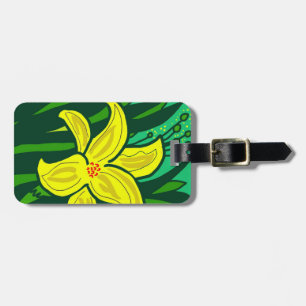 Flower yellow luggage tag