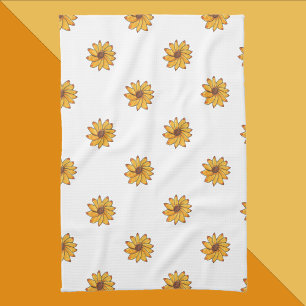 Flower Yellow Pattern Marker Tea Towel