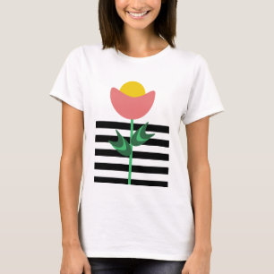 Flower Yellow Pink Stripes Floral Garden Tank Top