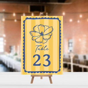 Flower Yellow Stripe Wedding Invitation