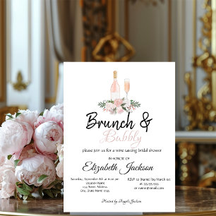 Floweral Brunch & Bubbly Bridal Shower Invitation