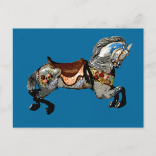 Flowered Carousel Horse gifts & greetings Postcard