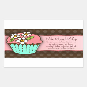 Flowered Cupcake Sticker