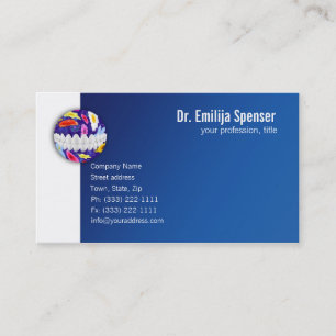 Flowered Dot White Smile Dentist Business Card