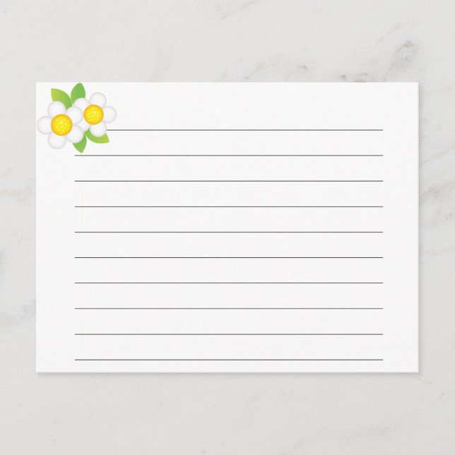 Flowered double sided Recipe Card (Front)