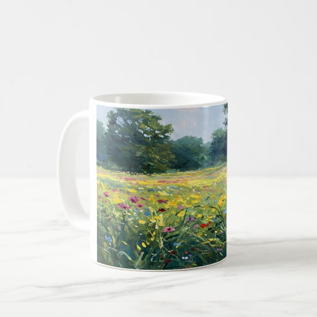 Flowered field coffee mug (Front Left)