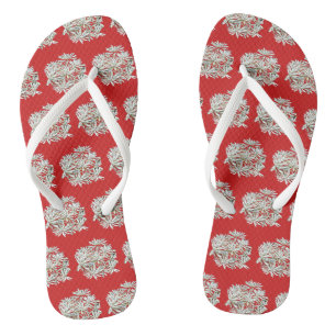 Flowered Flip Flops