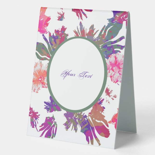 Flowered Framed Design Pedestal Sign (Front)