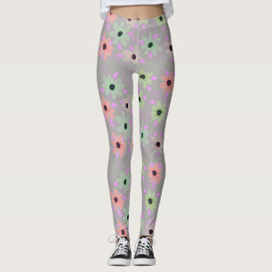 Flowered Grey Leggings