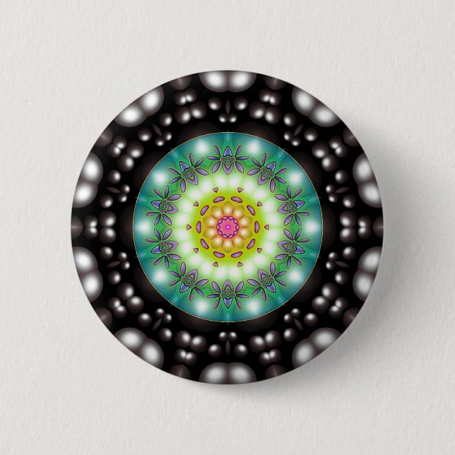 Flowered Moom 6 Cm Round Badge (Front)