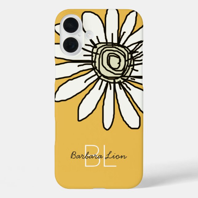 flowered on yellow personalised Case-Mate iPhone case (Back)