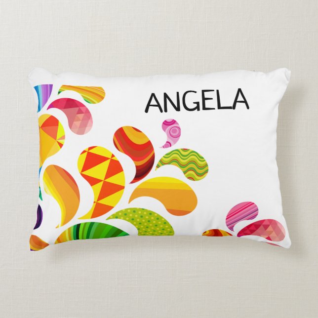 Flowered Personalized Flower Pillow (Front)