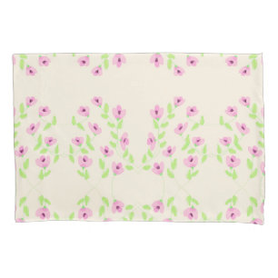 Flowered Pillow Cases With Pinks