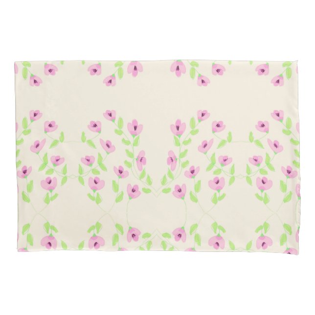Flowered Pillow Cases With Pinks (Front)