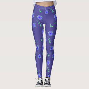 Flowered Purple Leggings