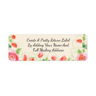 Flowered Return Labels For Wedding Inviitations