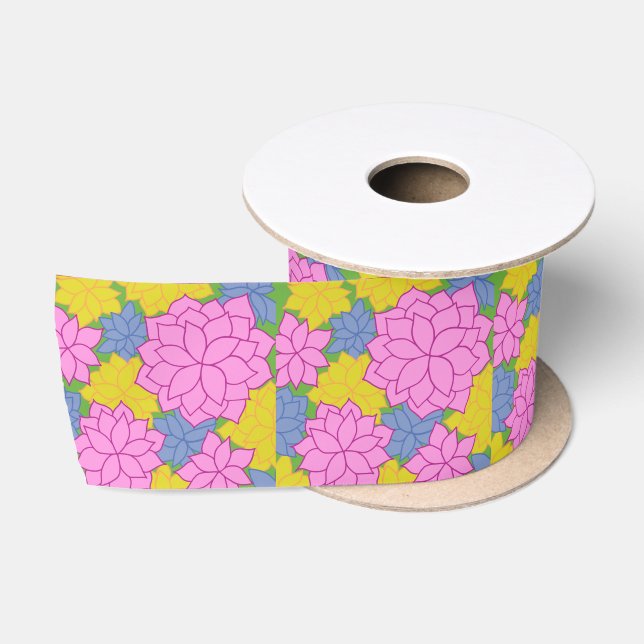 Flowered Satin Ribbon (Spool)