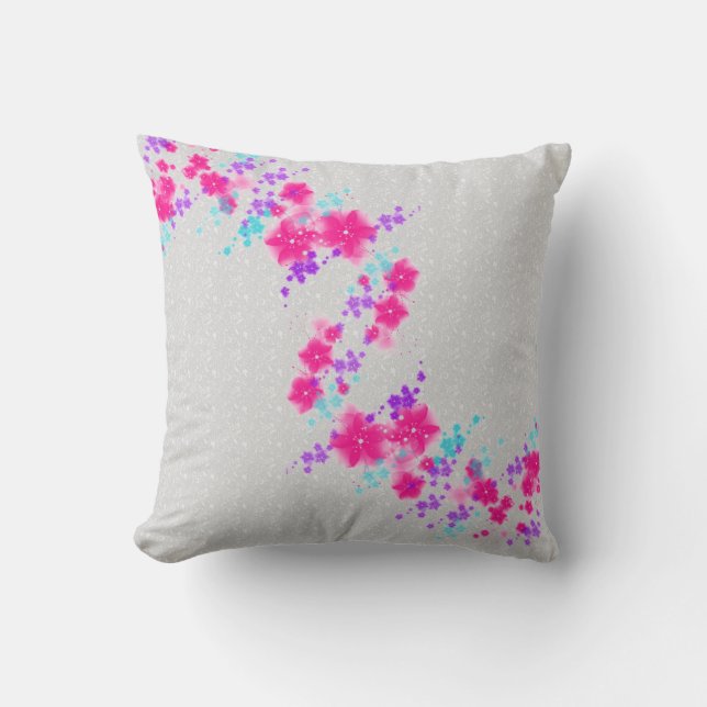 FLOWERED SWIRLS THROW PILLOW (Front)