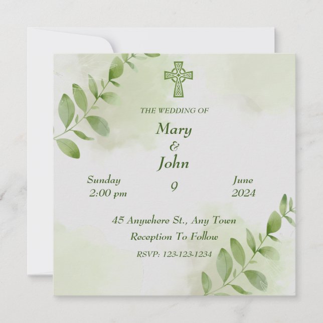 Flowered Wedding Invitation (Front)
