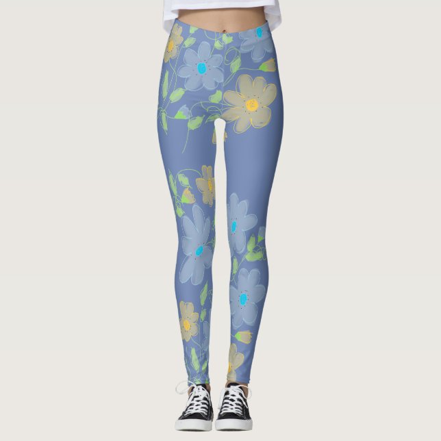 Flowered with blues leggings (Front)