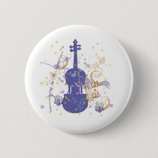 flowerfiddle 6 cm round badge (Front)
