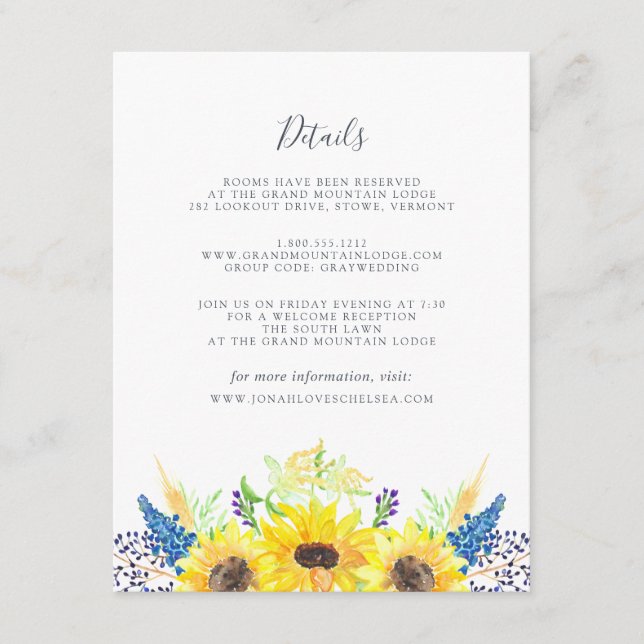 Flowerfields Guest Information Card (Front)