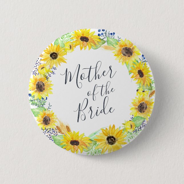 Flowerfields Mother of the Bride 6 Cm Round Badge (Front)