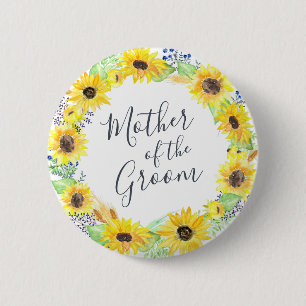 Flowerfields Mother of the Groom 6 Cm Round Badge