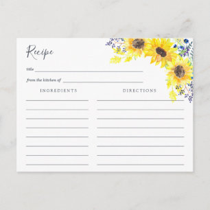 Flowerfields Recipe Card